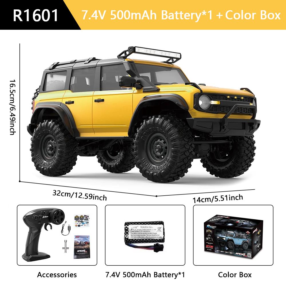 HB R1601 Радиоуправляемая машина 1:16 2.4G 4WD Внедорожные автомобили с дистанционным управлением со светодиодной подсветкой, грузовики-краулеры, модель транспортного средства для лазания, игрушки для детей и взрослых