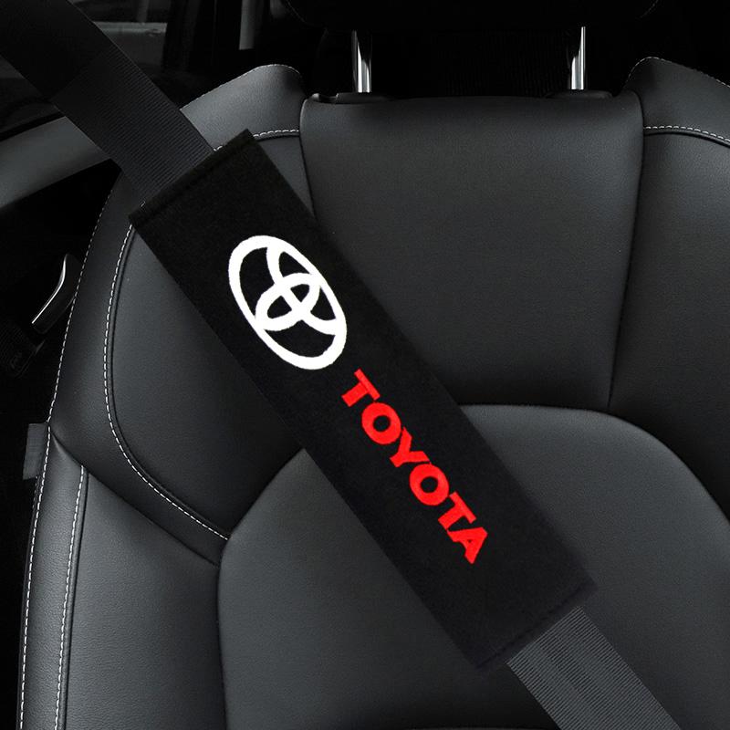 2pcs Car interior stickers Seat Belt Cotton Safety Belt Shoulder Cover for Toyota Corolla Camry Rav4 Yaris Hilux Prius Auris