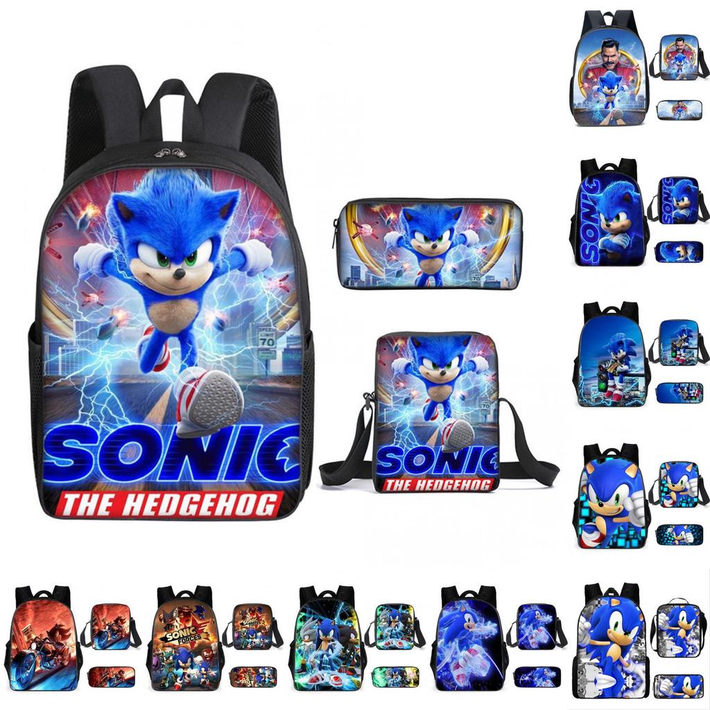 Школьный рюкзак Sonic для детей с дышащей водонепроницаемой тканью Оксфорд и мультяшным принтом для школы