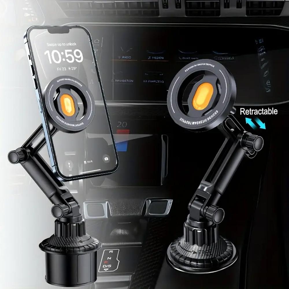 Magnetic Phone Holder Installation of Water Cup in Car for Magsafe 16 15 14 13 12 Samusng 360° Rotation Cell Mount