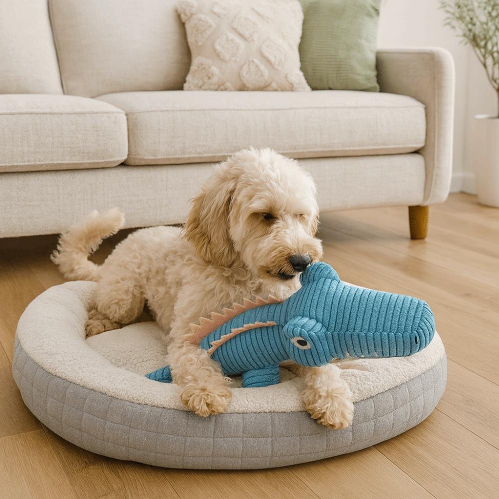 Animal Shape Pet Crocodile Toy Cartoon Plush Squeaky Toy Pet Plush Toy  for Cats and Dogs