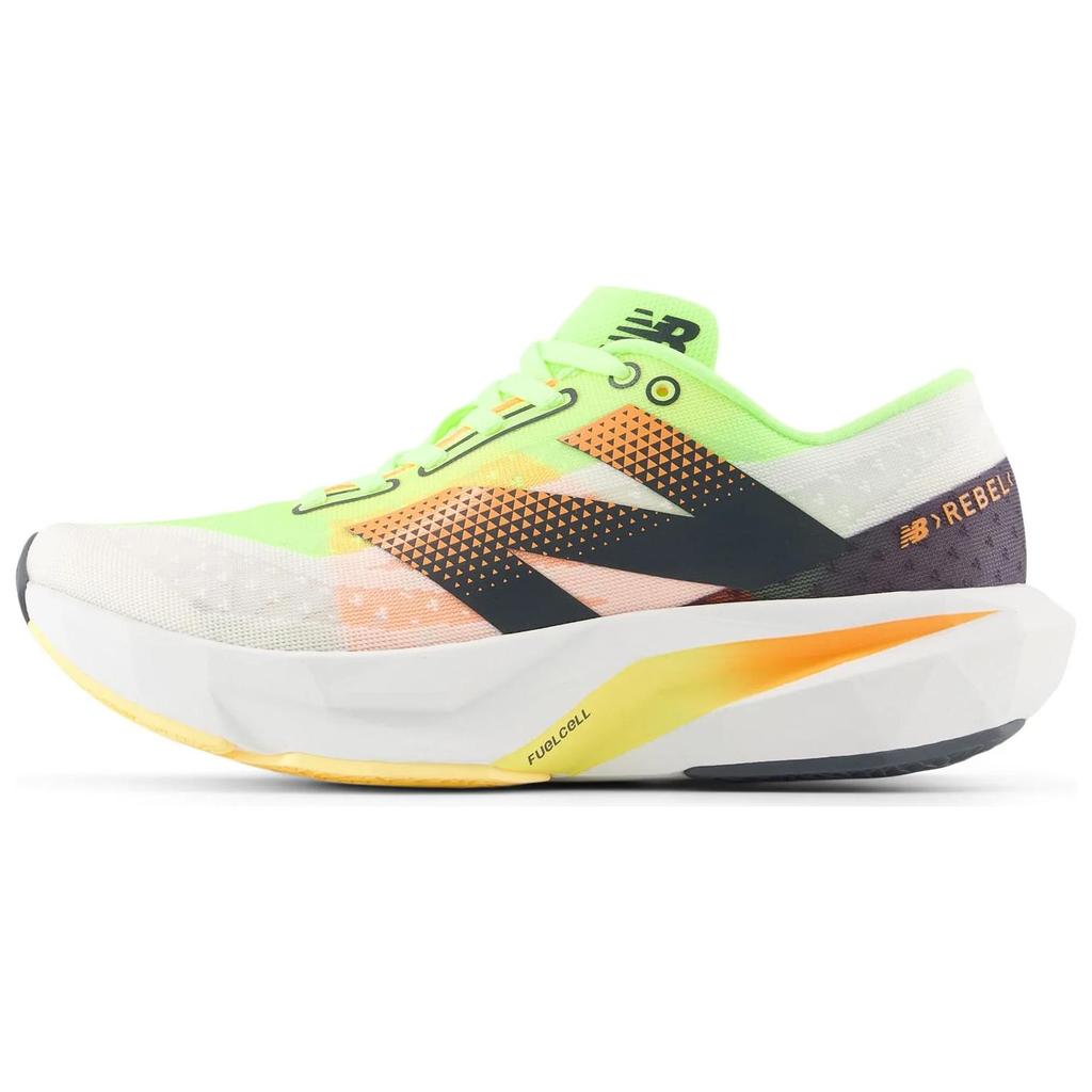 New Balance FuelCell Rebel V4 White Bleached Lime Glo Women Sneakers Bleached-Lime-Glow Hot-Mango WFCXLA4