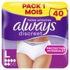 40 Culottes Pour Fuites Urinaires Always Discreet - Taille L - Normal