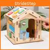 Деревянный развивающий домик для детей с обучающими занятиями и многофункциональным пазлом