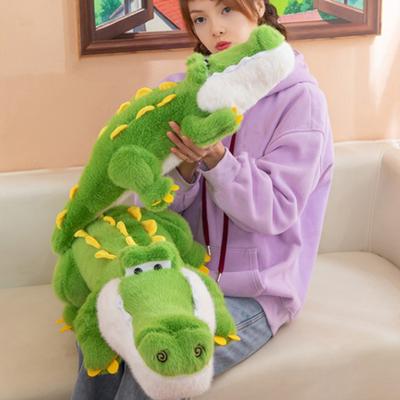 Большая игрушка-обнимашка в виде крокодила, мягкая плюшевая кукла животное, подушка, зеленый гигантский валик для тела