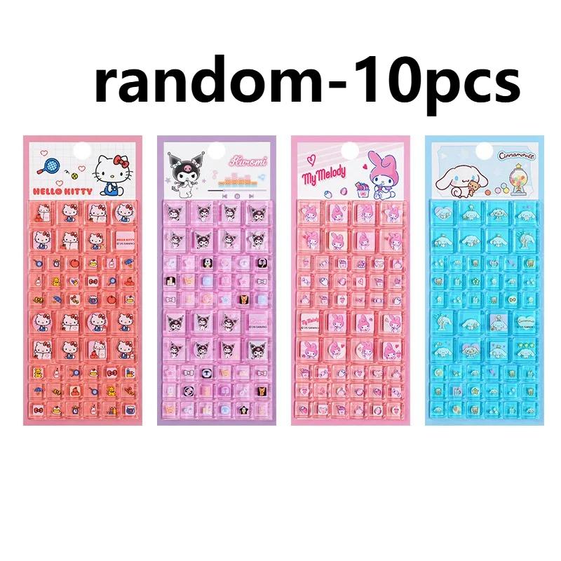 3DHello Kitty Square Stickers Anime Mobile Computer Luggage Creative DIY rhinestone stickers Children's toys and accessories