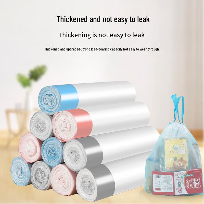 Thickened White Drawstring Disposable Trash Bags for Household Use