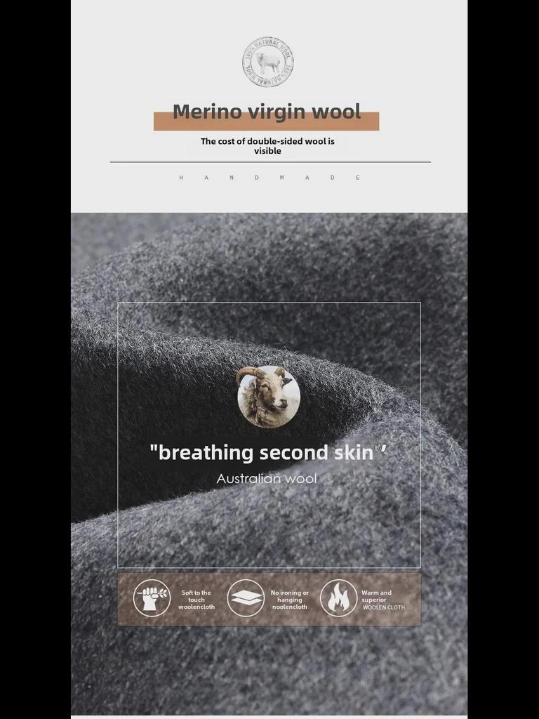 Мужское шерстяное пальто средней длины с мехом норки, съемной подкладкой из гусиного пуха и воротником-стойкой