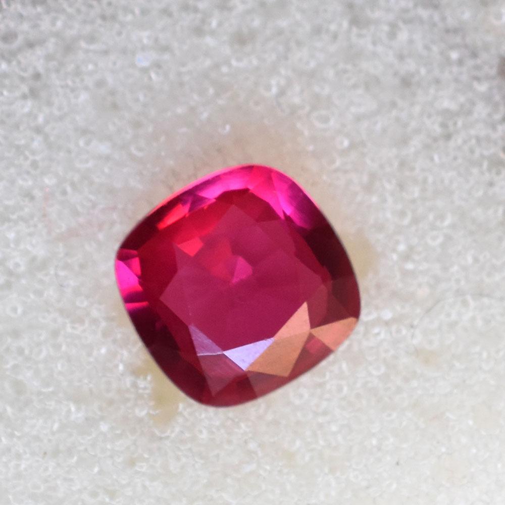 Natural Red Ruby Loose Gemstone 1 ct Minimalist Square Cushion Cut for Jewelry Making and Crafts