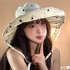 Big eaves polka dot bucket hat women's spring and summer big head circumference showing face small versatile sunshade sunscreen hat new