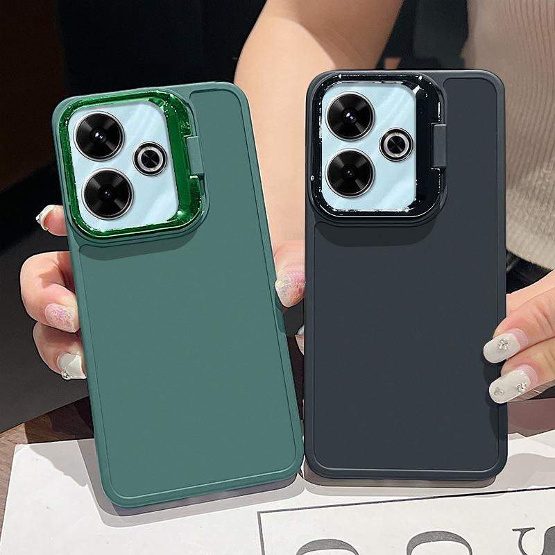 Подставка для камеры, однотонный мягкий чехол из ТПУ для Xiaomi Poco F6 X6 Pro M6 X5 Redmi Note 13 12 11 Pro 10, матовый противоударный защитный чехол для объектива телефона