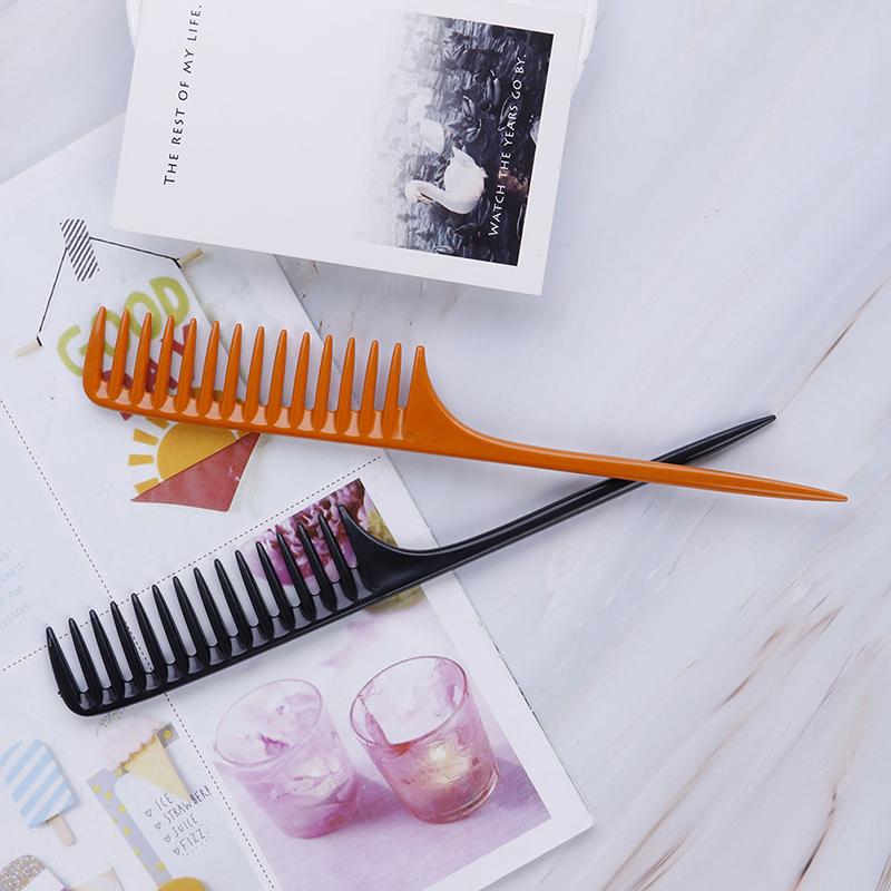 1 шт. расческа с хвостиком, салонная щетка для волос, парикмахерский инструмент, сделай сам, расчески с широкими зубцами