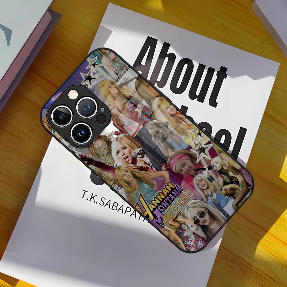 H-Hannah Montana Чехол для телефона Стеклянная крышка Для IPhone 17 15 Pro Max 14 Pro 16 12 11 13 Mini X XR XS 8 7 Plus SE
