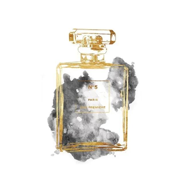 Современная модная эстетика Настенное искусство Париж Роскошный флакон духов HD Масло на холсте Постер Принт Украшение для дома Спальни Подарок