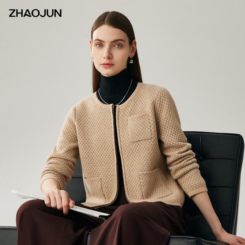 Женский кардиган из 100% кашемира с круглым вырезом от Zhaojun