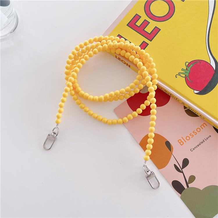 High Quality Fashion Custom Acrylic Beads Plastic Pearl Phone Case Strap, Girl Handmade Beaded Mobile Phone Lanyard Straps Chain