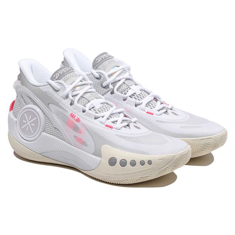 Баскетбольные кроссовки Li Ning Phantom 3 Wade Way прочные дышащие низкие мужские кроссовки белые серые ABPT009-2