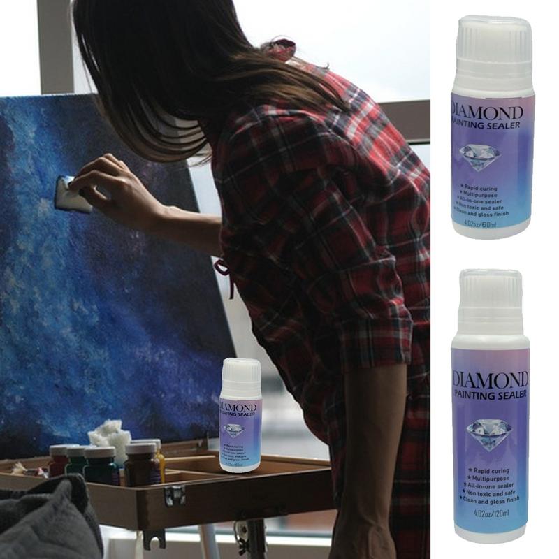 5D Diamond Art Glue Permanent Hold Shine Effect Puzzle Sealer Sticky Diamond Embroidery Mosaic Glue Gel Accessories