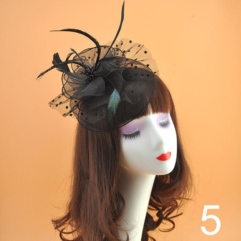 1 шт. шляпка-фасинатор с перьями, жемчугом и бисерной отделкой, заколки для волос для девочки, аксессуары для волос, головной убор, цветок, женский