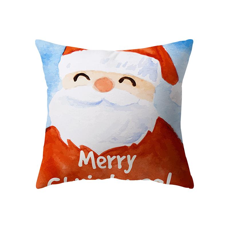 Рождественская тема, наволочка с принтом, домашняя гостиная, украшение для дивана, квадратная полиэстеровая подушка, наволочка
