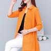 Женская шифоновая рубашка средней длины большого размера с рукавами 3/4, рубашка-кардиган, весна-лето, свободные повседневные солнцезащитные пальто