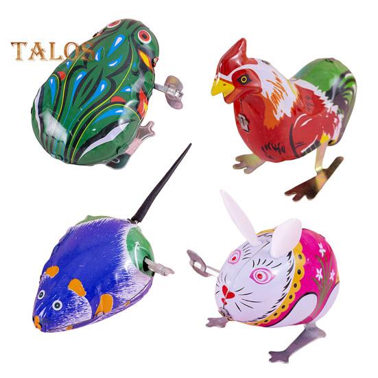 1/4 шт. заводная игрушка в виде животного ностальгическая винтажная детская взрослая заводная пружина металлическая прыгающая лягушка петух крыса кролик игрушка сувениры для вечеринки