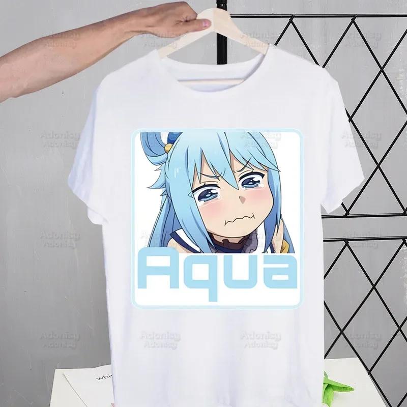 KonoSuba Мегумин Kono Subarashii Кадзума Футболки Мужская Футболка Харадзюку Мужская Одежда Летняя Уличная Одежда Повседневная Футболка С Коротким Рукавом Топы