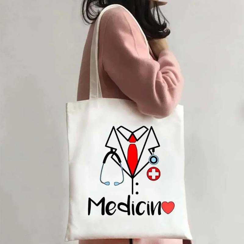 Сумка через плечо Nurse Life, женская сумка-тоут из холста, медицинская сумка через плечо, эко-портативная дорожная сумка для покупок