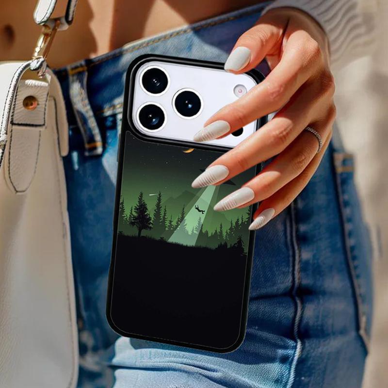 Sky aliens UFO astronauts lovely Phone Case For iPhone 17 Air 14 15 13 12 Max Cover For Apple 16e 11 Pro Max Plus Coque