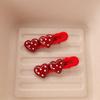 Red Heart Polka Dot Hair Clip Made Of Eco-Friendly ABS Plastic For Everyday And Holiday Use