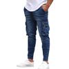 Мужские облегающие эластичные джинсы, повседневные модные джинсовые брюки-карго с несколькими карманами, мужские джинсы High Street, рабочие брюки в стиле хип-хоп