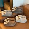 Сангпо 2025 новый баотоу на толстой подошве маленькая картофелина шлепанцы для увеличения роста и сохранения тепла домашние уличные женские мюли хлопковые туфли