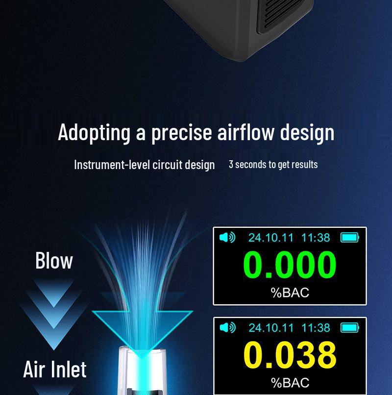 Высокоточный портативный электрохимический алкотестер для профессионального тестирования на алкоголь