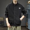 Осенне-зимний модный брендовый спортивный стиль повседневный кардиган на молнии свитер мужской свободный большой размер тяжелая ретро американская куртка с воротником-стойкой