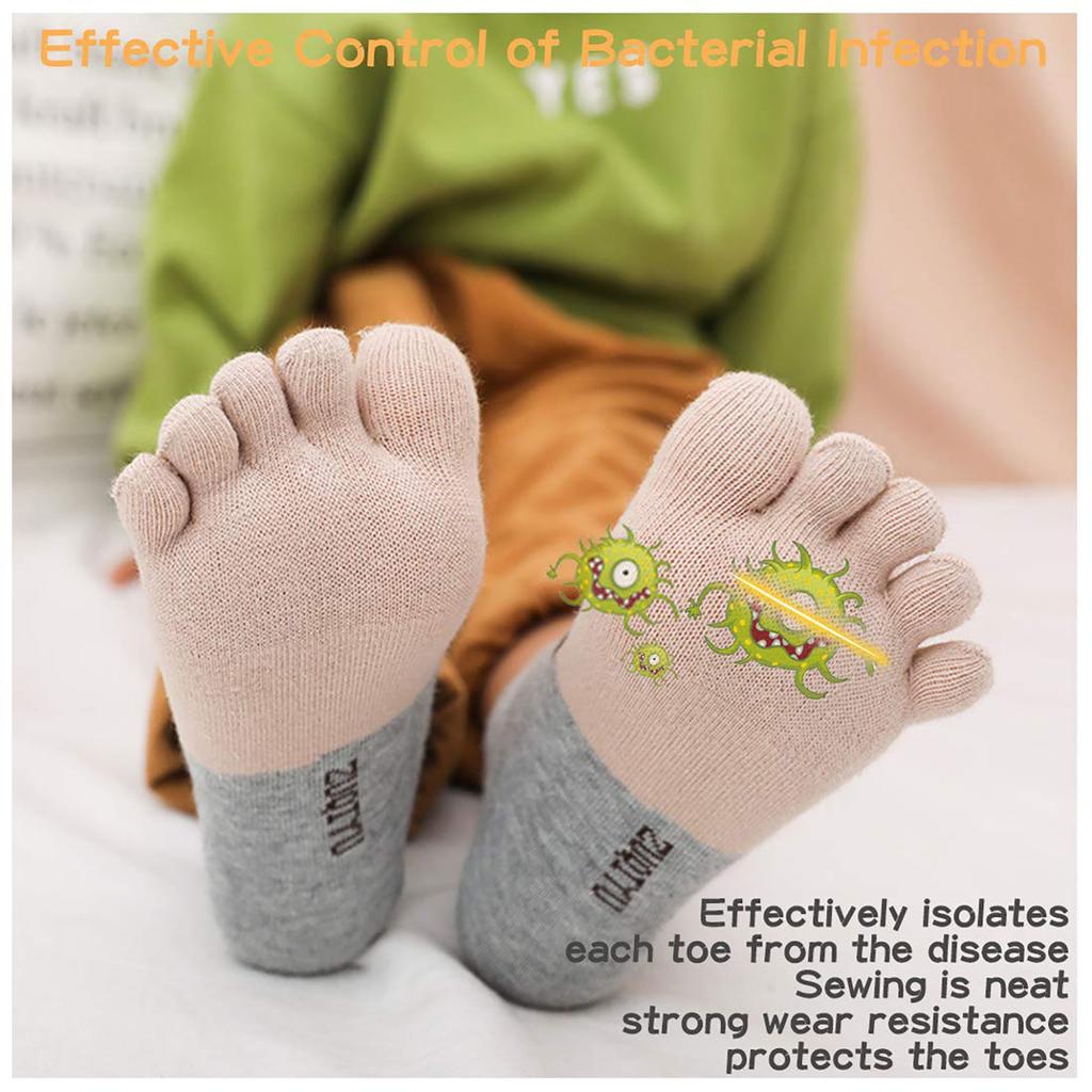 5 пар носков с носками, хлопковые детские носки с пятью пальцами, милые носки с рисунком животных для девочек 3-12 лет