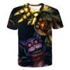 2023 Year Summer New Horror Style Five Night Freddy 3D Print Kids Short Sleeve Tops Girls Fashion Casual T Shirts 4-14 Year