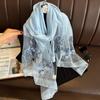 Sunscreen Flower Silk Scarf Shawls Transparent Mesh Neck Scarves Fashion   Ladies/Girls