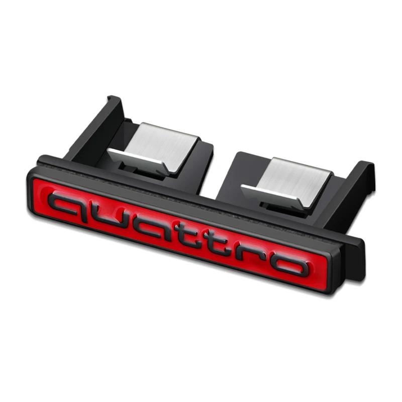 6 colors Metal Quattro Logo Front Grill Badge Emblem Sticker Decals for Hot A3 A4 A5 A6 A7 A8 S3 S4 S5 S6 Q3 Q5 Q7 Car Styling
