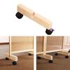 Folding Room Divider Stand Wooden Screen Feet Useful Bracket with Wheels Cut