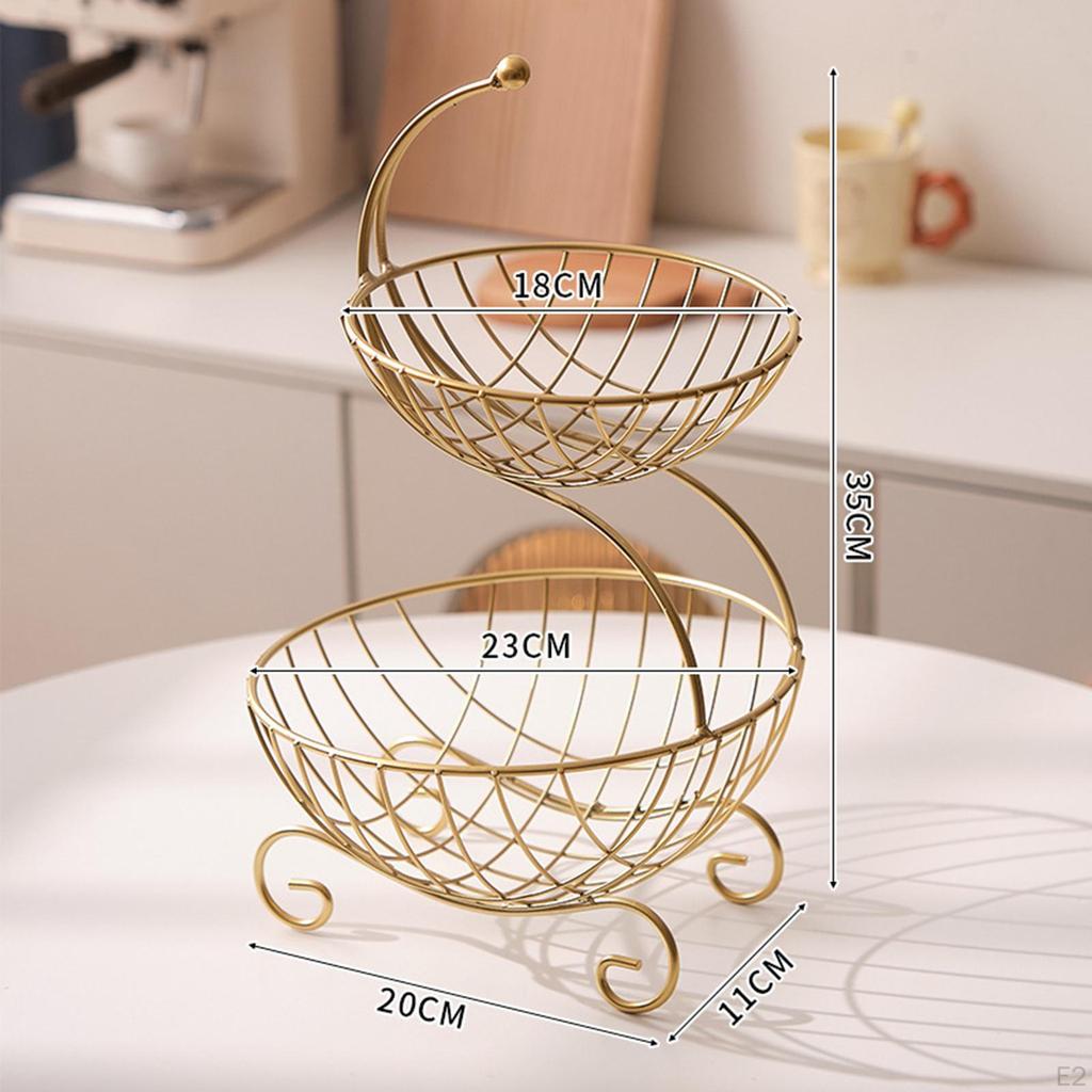 2-х уровневый держатель для корзины с фруктами, декоративная подставка-органайзер для декора стола