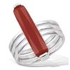 Silver Ring 'Boho' Silver Red (rhodium) - 22x5 Mm