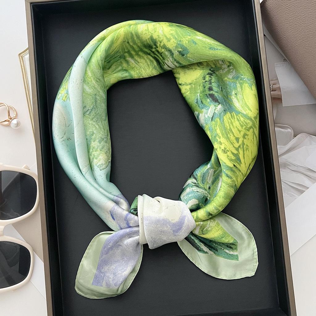 New Minimalist Small Square Scarf Women'S Scarf Professional Small Scarf Autumn And Winter Warm Shawl Scarf Temperament Headband