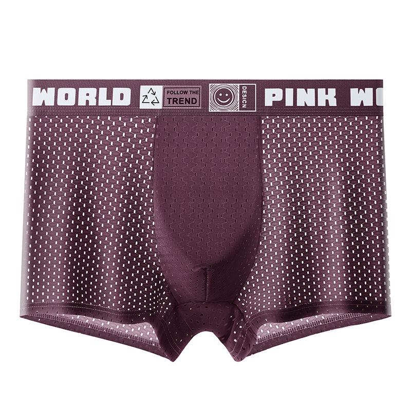 Ice Silk Mesh Men's Antibacterial Boxer Briefs - Breathable and Comfortable