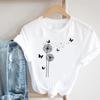 Tee Top Women Print Summer Fashion Tshirt Dandelion Butterfly Plant Clothing Casual Short Sleeve Lady Female Graphic T-shirt