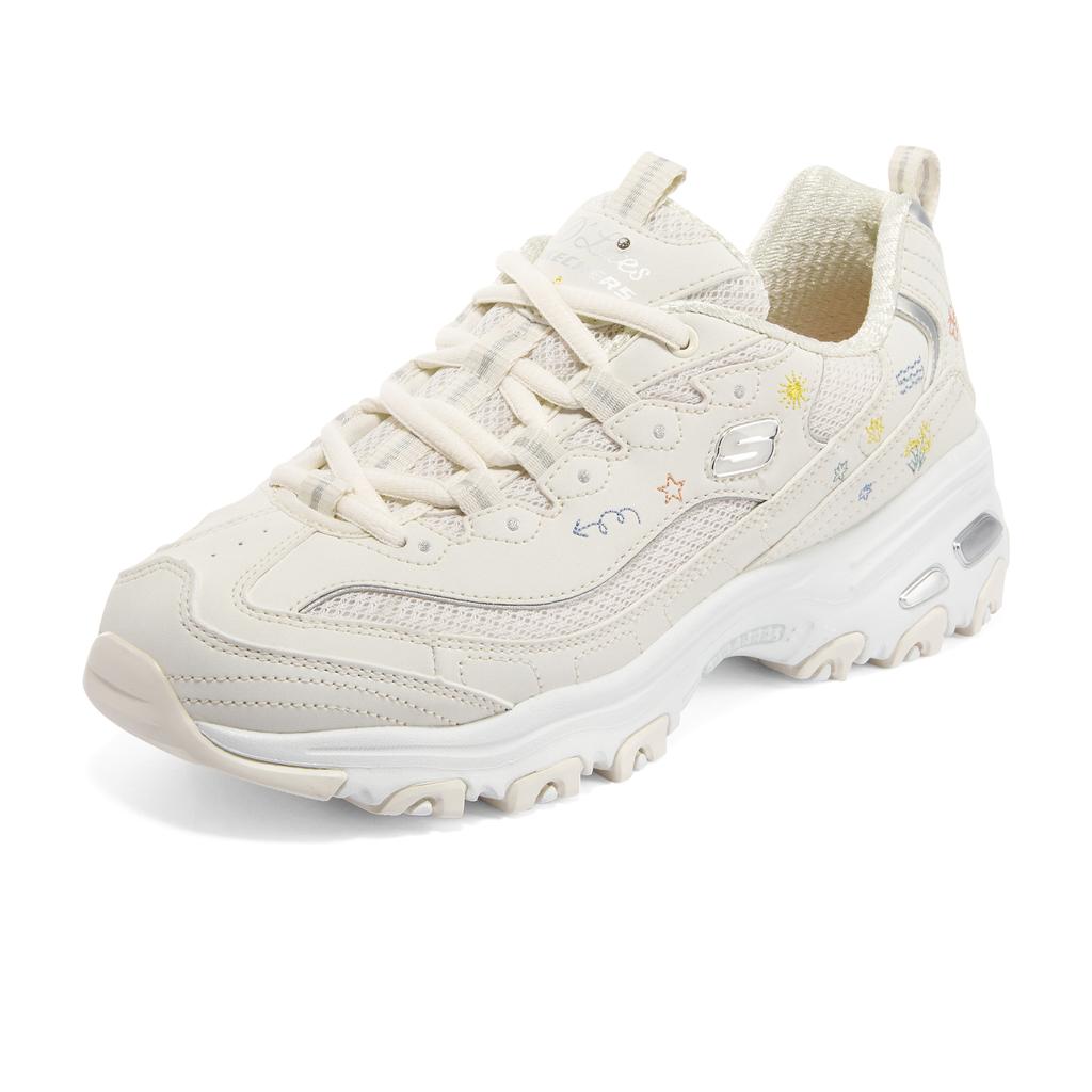 Skechers DLites 1.0 Panda Обувь Цветочный Панда Ретро Универсальные Толстая Подошва Повседневные Спортивные Увеличивающие Рост Низкие Папины Кроссовки Женские кроссовки 896155-OFWT