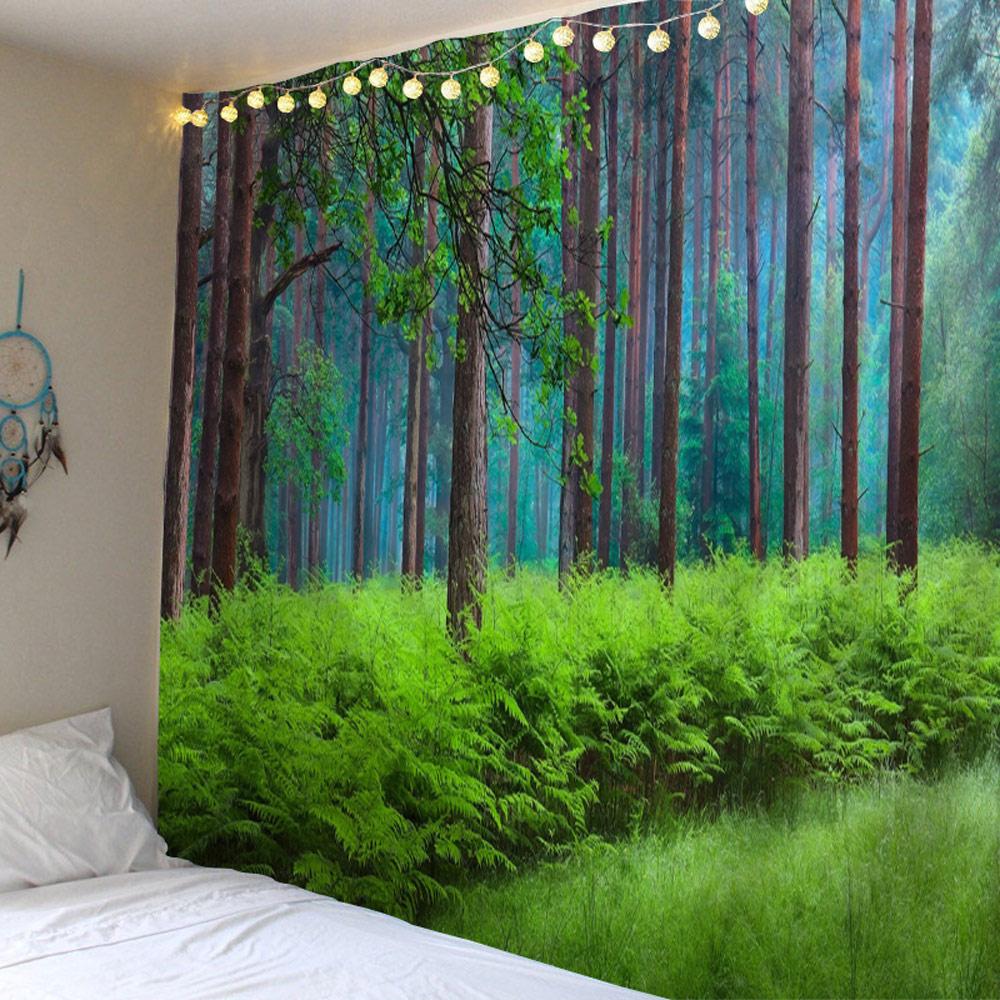 Солнечный лес природный пейзаж с принтом гобелен для дома, гостиной, спальни, Настенный декор, тканевый гобелен