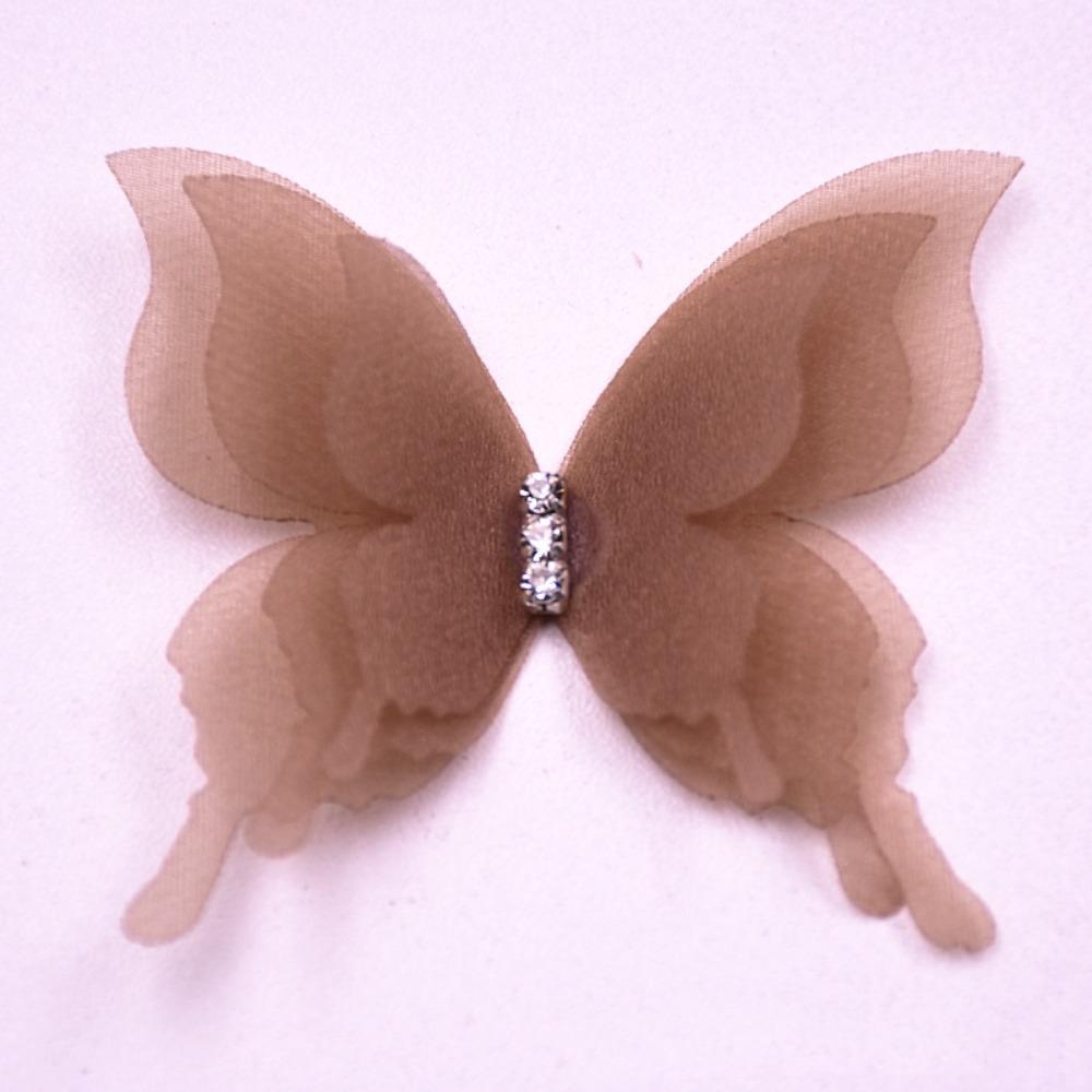 20 шт. 5 см шифоновая бабочка градиент цвета имитация сетки бабочка нашивка материалы для дизайна одежды