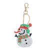 1 Set DIY Full Drill Christmas Theme Rhinestone Painting Keychain Resin Drill Pendant Cute Animal Key Chain Christmas