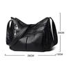 Women Solid Color Soft PU Leather Crossbody Bag Vintage Large Capcity Shoulder Bag