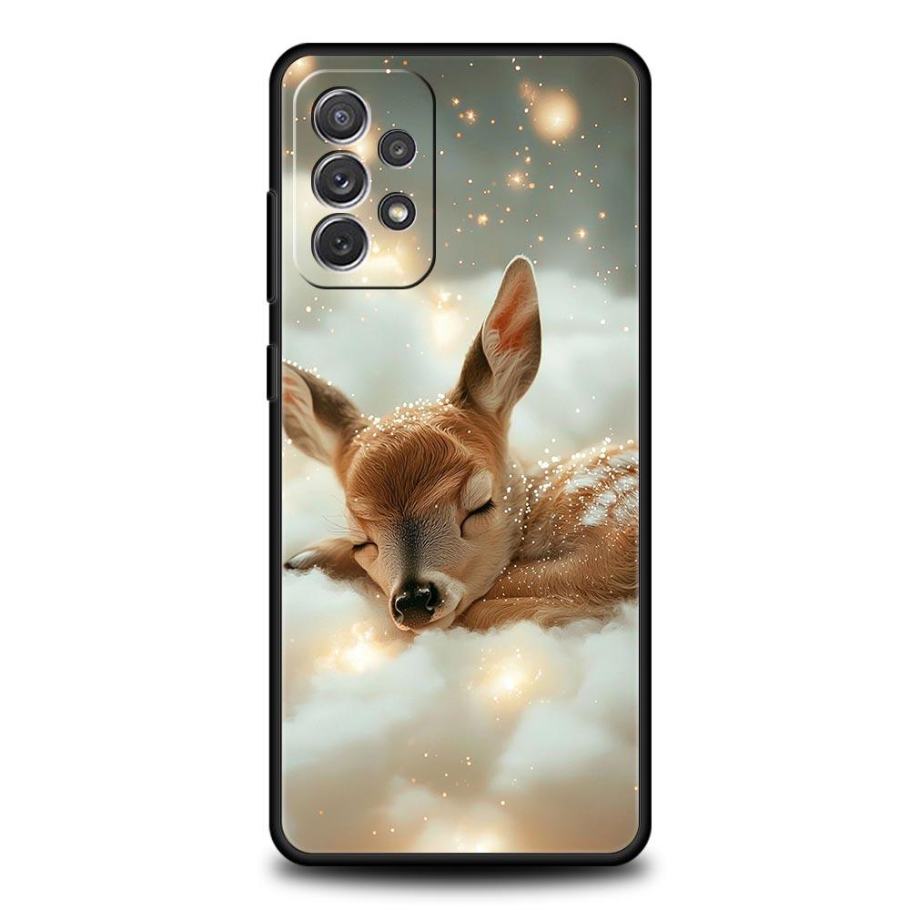Deer Lichee Pattern Phone Case for Samsung Galaxy A55 A35 A17 A07 A15 A13 A25 A51 A71 A72 A73 A32 A52 A52S A41 5G Soft TPU Shell